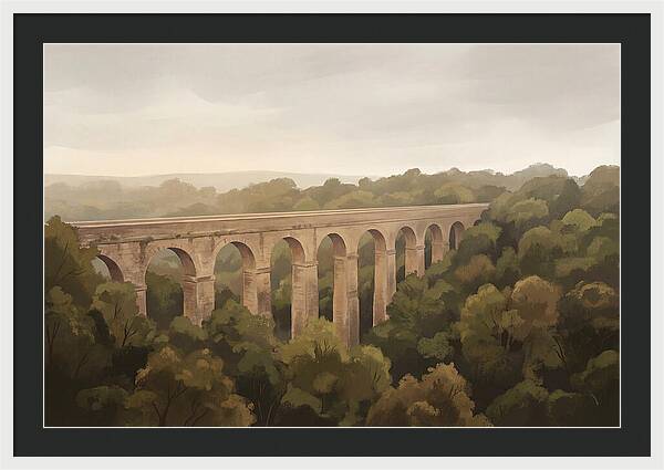 Old Stone Aqueduct Over Valley