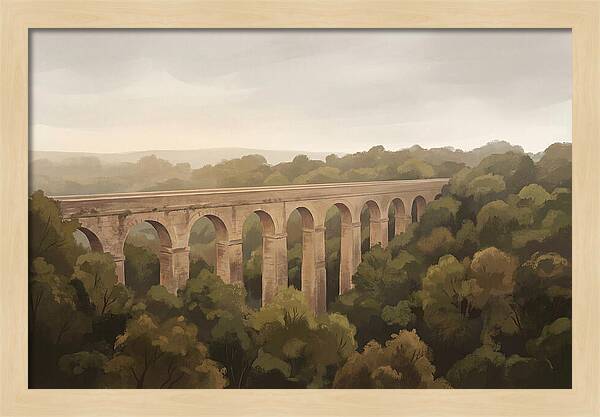Old Stone Aqueduct Over Valley