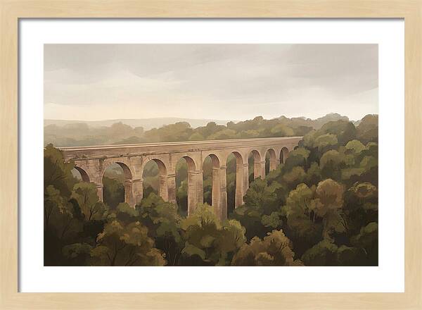 Old Stone Aqueduct Over Valley