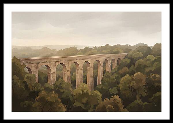 Old Stone Aqueduct Over Valley