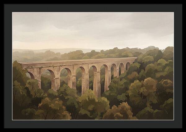 Old Stone Aqueduct Over Valley