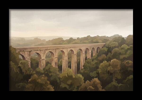 Old Stone Aqueduct Over Valley