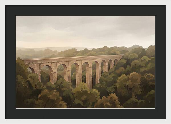 Old Stone Aqueduct Over Valley