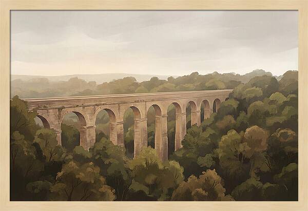 Old Stone Aqueduct Over Valley