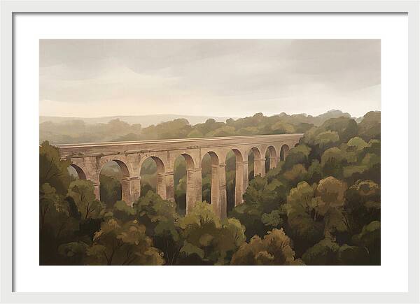 Old Stone Aqueduct Over Valley