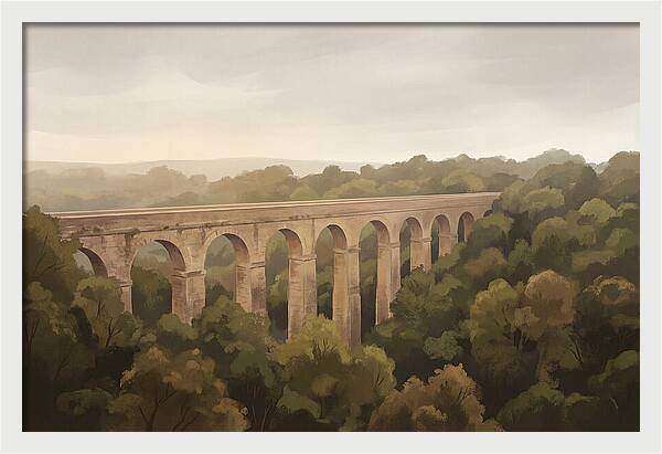 Old Stone Aqueduct Over Valley