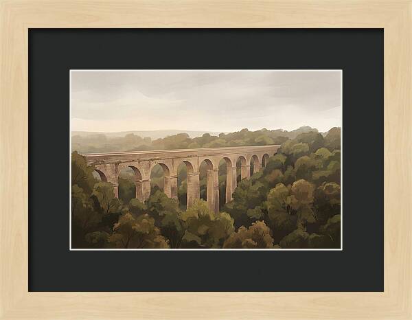 Old Stone Aqueduct Over Valley