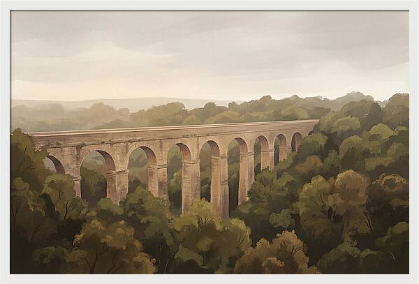 Old Stone Aqueduct Over Valley