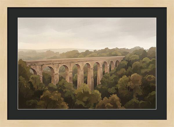 Old Stone Aqueduct Over Valley