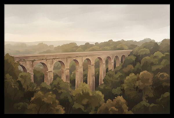 Old Stone Aqueduct Over Valley