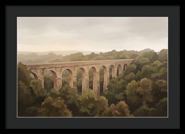 Old Stone Aqueduct Over Valley