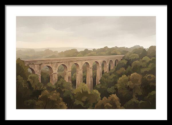 Old Stone Aqueduct Over Valley