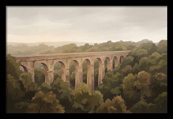 Old Stone Aqueduct Over Valley