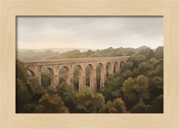 Old Stone Aqueduct Over Valley