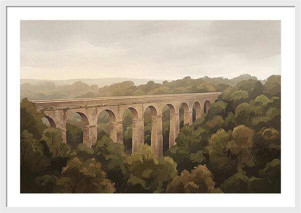 Old Stone Aqueduct Over Valley