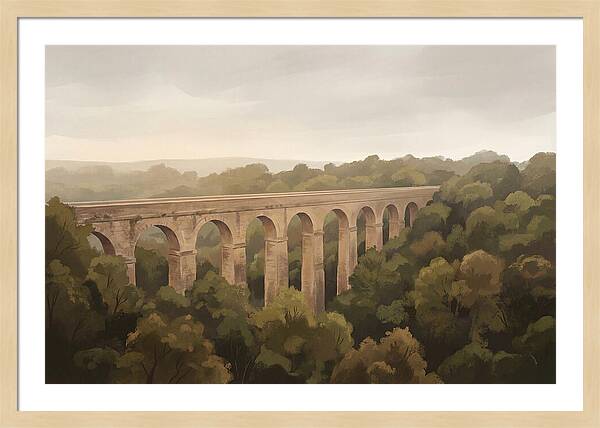 Old Stone Aqueduct Over Valley