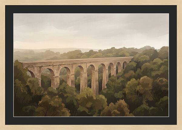 Old Stone Aqueduct Over Valley