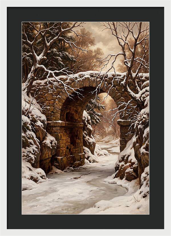 Old Stone Bridge In Winter