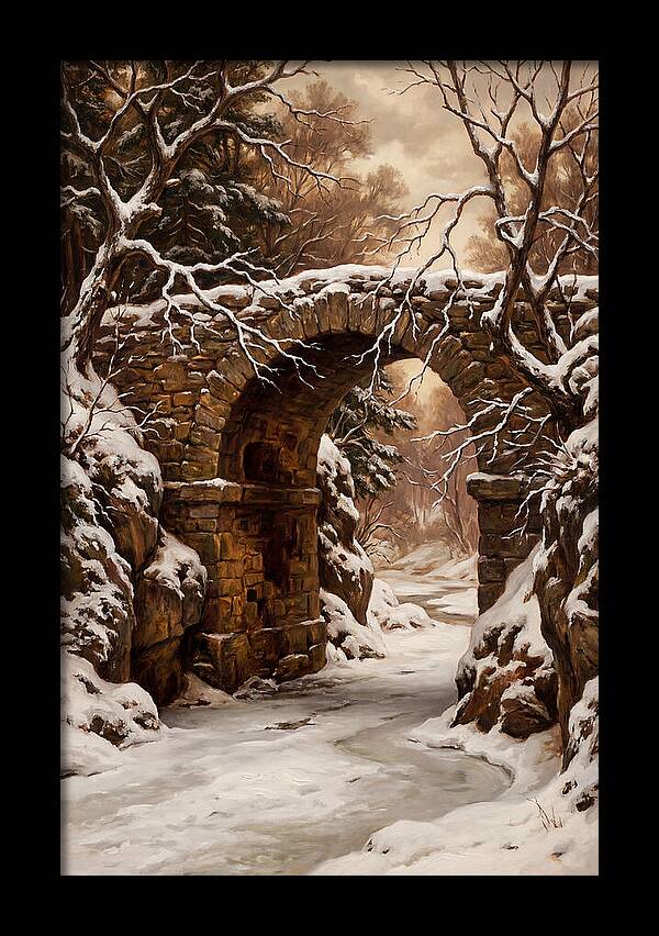 Old Stone Bridge In Winter
