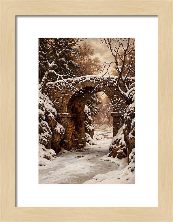 Old Stone Bridge In Winter
