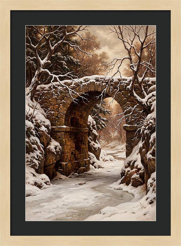 Old Stone Bridge In Winter