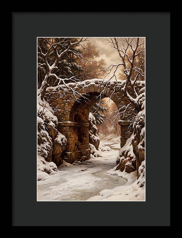 Old Stone Bridge In Winter
