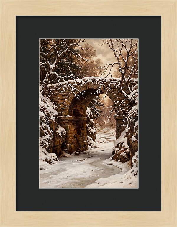 Old Stone Bridge In Winter
