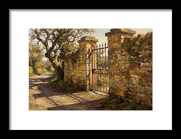 Old Stone Wall With Iron Gate