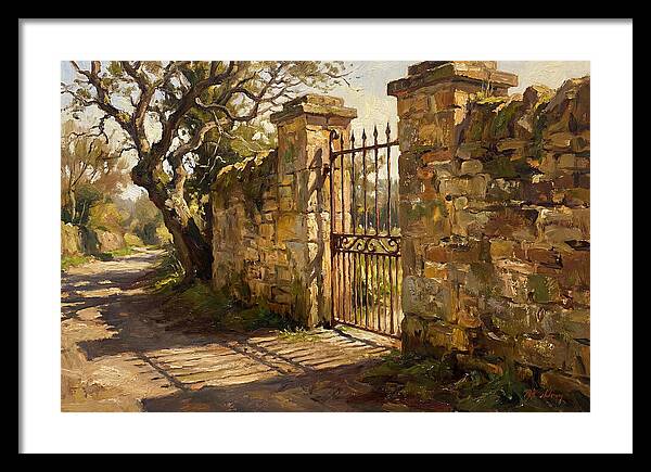 Old Stone Wall With Iron Gate