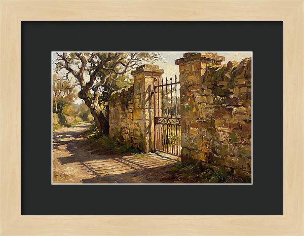 Old Stone Wall With Iron Gate
