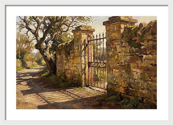 Old Stone Wall With Iron Gate