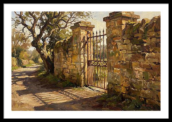 Old Stone Wall With Iron Gate