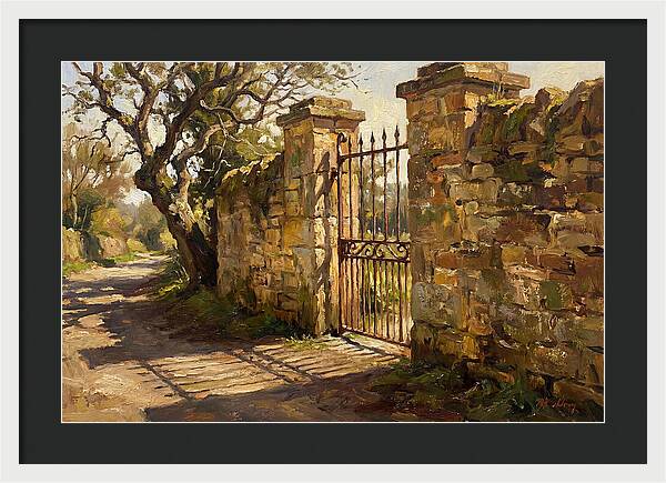 Old Stone Wall With Iron Gate