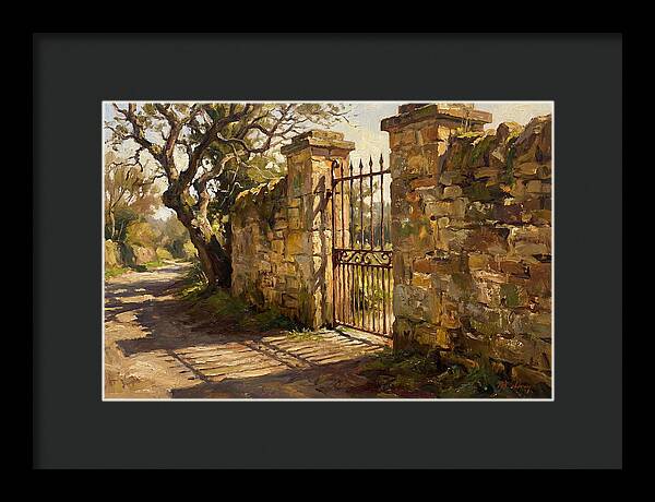 Old Stone Wall With Iron Gate