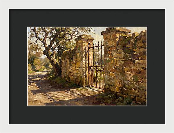 Old Stone Wall With Iron Gate