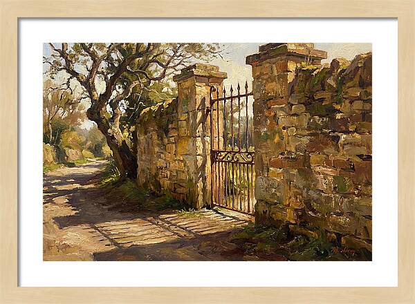 Old Stone Wall With Iron Gate