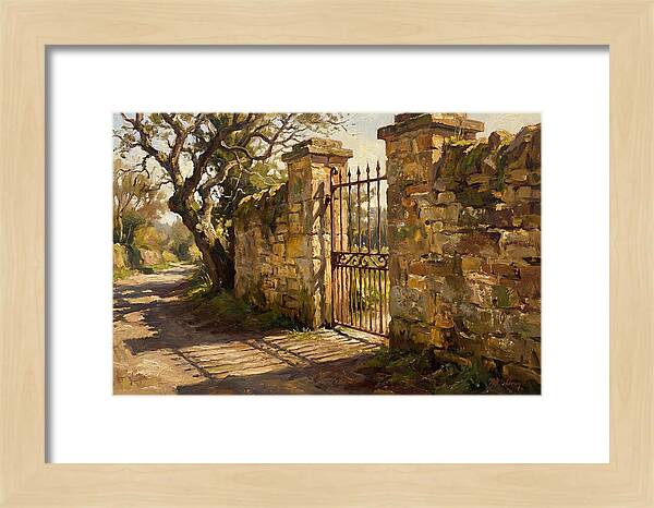 Old Stone Wall With Iron Gate