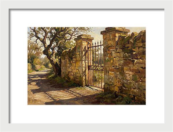 Old Stone Wall With Iron Gate