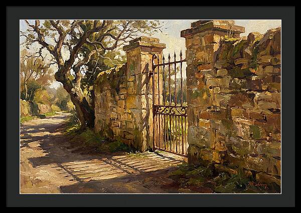 Old Stone Wall With Iron Gate