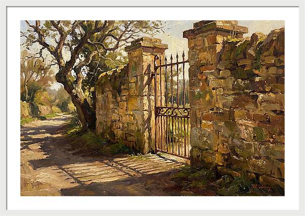 Old Stone Wall With Iron Gate