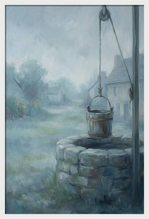Old Stone Well With Wooden Bucket