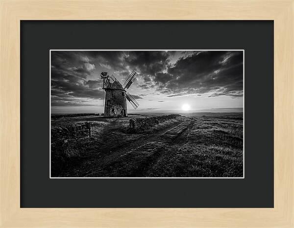 Old Stone Windmill At Sunset