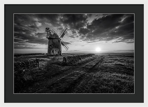 Old Stone Windmill At Sunset