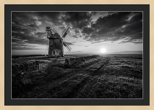 Old Stone Windmill At Sunset