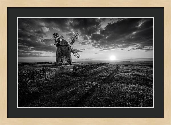 Old Stone Windmill At Sunset