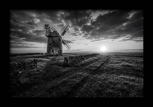 Old Stone Windmill At Sunset
