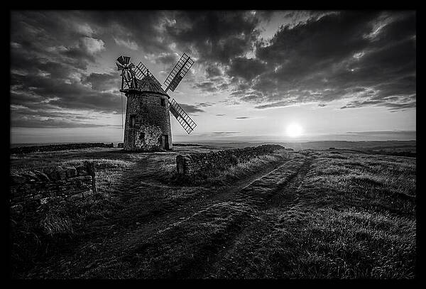 Old Stone Windmill At Sunset