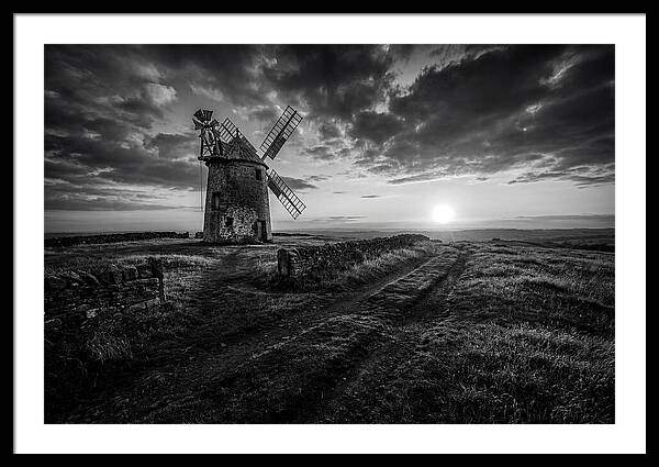 Old Stone Windmill At Sunset