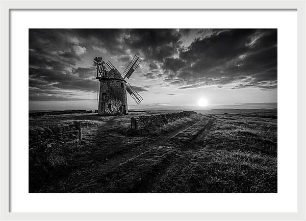 Old Stone Windmill At Sunset