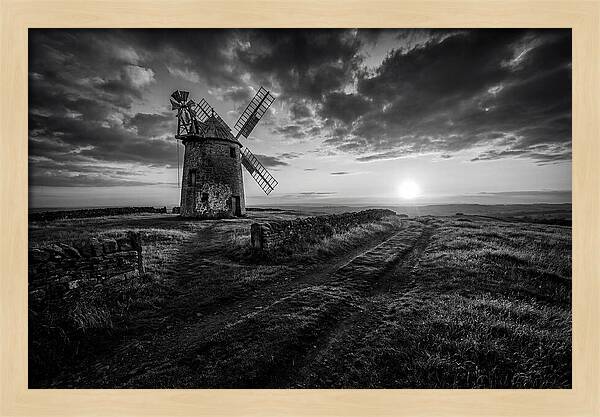 Old Stone Windmill At Sunset